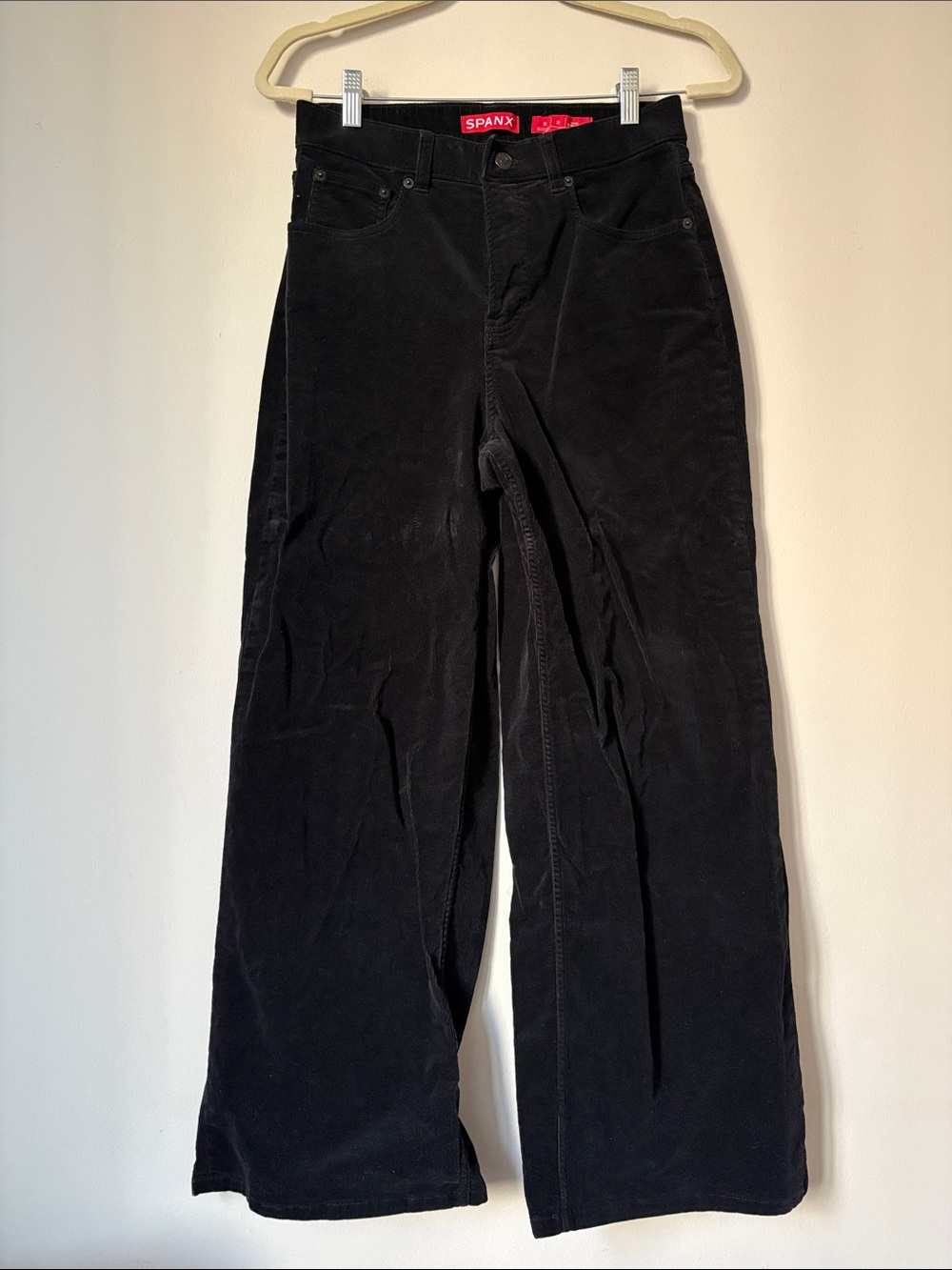 SPANX Black Wide-Leg Corduroy Pants